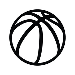 Basketball vector illustration for sports equipment and game design with black and white outline