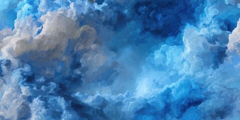 Abstract cloudscape of blue and white