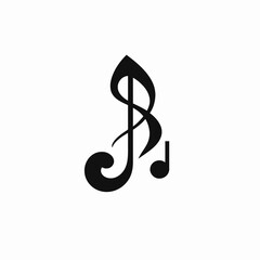 Musical elegance displayed, a graceful treble and note black silhouette