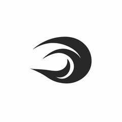 Abstract curved shapes evoke dynamic motion in the dark gradient silhouette