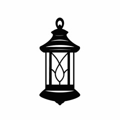 Ornamental lantern outline rendering, creating elegant, artistic lighting source silhouette