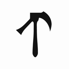 Sleek and Minimalist Black Battle Axe Weaponry Vector Art Icon Silhouette