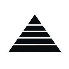 Layered pyramidal diagram representing hierarchy and structure in dark presentation style silhouette