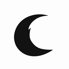 Simple crescent moon celestial object abstract night sky monochrome silhouette