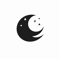 Crescent moon phases amidst stars for a nocturnal celestial dreamy silhouette