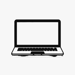 Stylish laptop illustration with a textured black design for creative silhouette