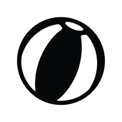 Simple black and white beach ball vector illustration for summer fun and recreation activities design element