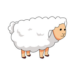 cute sheep cartoon design. farm animal.
