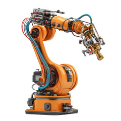 Factory robotic welding machine isolated on transparent background