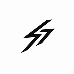 Dynamic lightning bolt graphic, emphasizing power and energy abstract shape silhouette