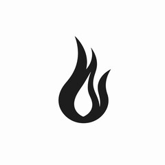 Striking flame emblem, powerful symbol represented in stark monochrome vector art silhouette