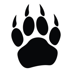 Black bear paw print illustration vector graphic for animal tracking and wildlife designs ideas