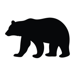 Find black bear silhouette vector image for graphic design and wildlife illustration projects online now