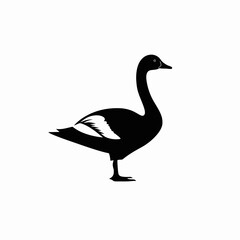 Elegant goose isolated standing elegantly, a striking waterfowl vector silhouette
