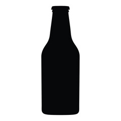 Isolated black beer bottle silhouette vector graphic for drink and beverage designs and logos
