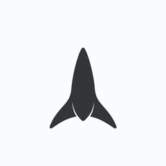 Fototapeta premium Elegant abstract modern dark shape forming a minimalist shark silhouette