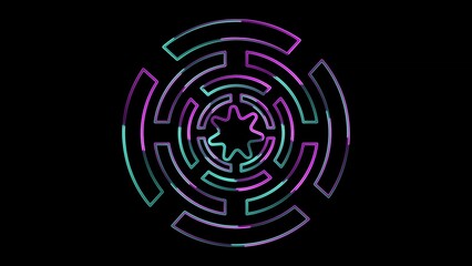 neon radar icon on background.