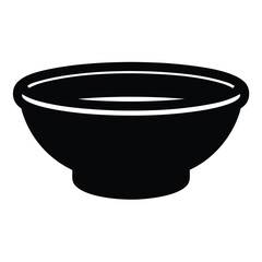 Isolated black bowl vector graphic for kitchenware and dining design elements and food service needs