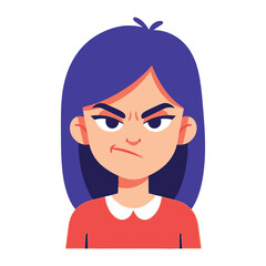 A Portrait of Fury: This striking portrait encapsulates pure frustration. A cartoon representation of a young woman radiates intense annoyance, showcasing her expressive and emotional nature.
