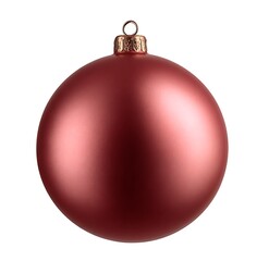 A simple, round, red Christmas ornament isolated on a white background