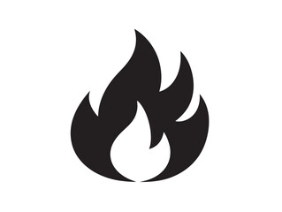 Hot burning fire silhouette bold stock vector illustration
