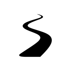 Follow the winding road ahead for success, a minimalist path graphic to new destinations and journeys, perfect for business, travel, and life goals