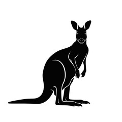 Striking kangaroo silhouette adds a touch of the Australian outback to your design projects, perfect for logos, branding, and wildlife themes