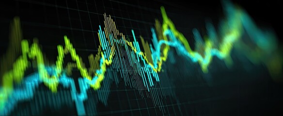 Fluctuating financial data displayed on a screen