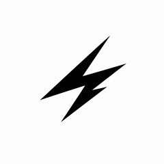 Dynamic and powerful lightning bold black electrical energy striking vector silhouette