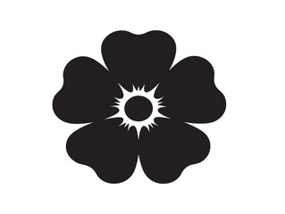 Minimal flower silhouette bold decorative stock illustration art