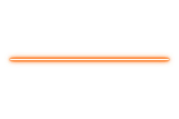 Orange glowing neon horizontal line design for highlights, dividers, posters, digital art, UI elements, and modern graphic layouts