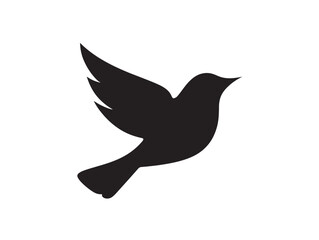 Flying bird silhouette elegant minimal stock illustration design