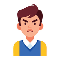 Furious Expressions: The image encapsulates the raw intensity of displeasure and the frustration that consumes the person's expression, showcasing a modern illustration style.