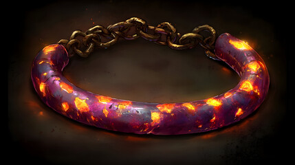 Stunning magical bracelet with glowing gemstones and gold chain, perfect for fantasy games, book covers, and mystical designs, a treasure