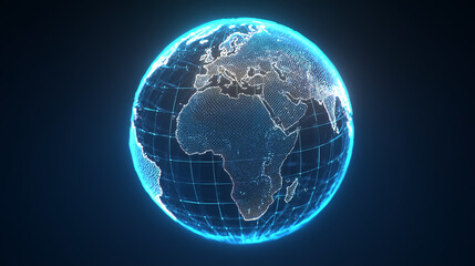 Global Connectivity: A mesmerizing view of a digital Earth glows against a dark backdrop.