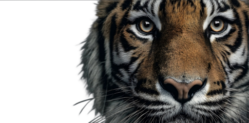 Closeup of the face and eyes of an adult tiger looking directly into the camera against a dark background Highresolution photography insanely detailed fine de