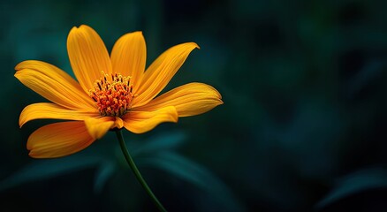Fototapeta premium Close-up of a vibrant orange-yellow flower