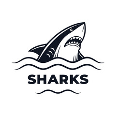 Aggressive shark mascot logo

