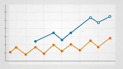 A line graph displaying two data trends over time, with blue and orange lines indicating separate datasets.