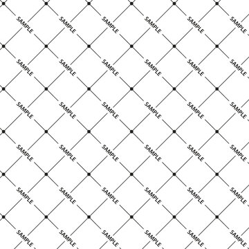 Grid of Sample Texts Repeated with Diagonal Lines Vector