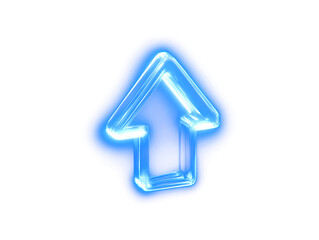 Bright glowing blue arrow pointing up, representing direction, growth, or progress