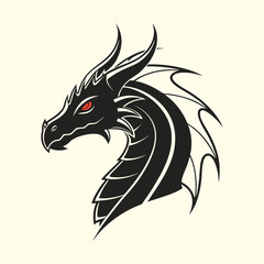 Dragon head with a red eye mascot logo

