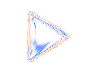 Vibrant holographic triangle with a futuristic and abstract aesthetic
