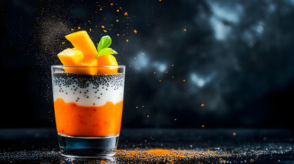 Indulge in a delicious mango chia seed parfait a vibrant and healthy breakfast or dessert option that is naturally sweet and satisfying