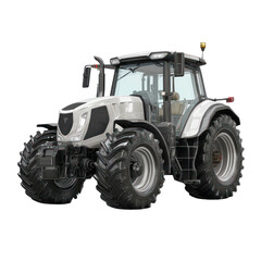 Obraz premium Modern tractor with large rear wheels isolated on transparent background
