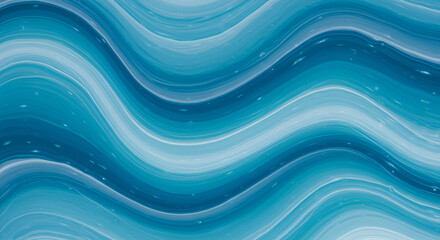Fototapeta premium Abstract turquoise wavy lines background with a fluid and dynamic motion