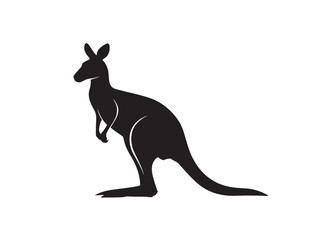 Kangaroo Icon Silhouette Unique Wildlife Animal Vector Illustration