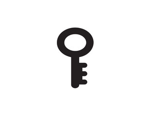 Elegant Black Key Icon Vector Silhouette Illustration