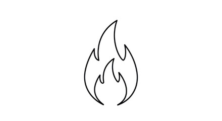 Simple Black Outline Fire Icon Design.