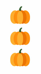 Simple Orange Pumpkin Icon for Autumn Harvest Fall Season Thanksgiving Decoration and Seasonal Festive Holiday Design Elements